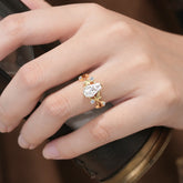 Nature Inspired Coffin-Cut Moissanite Engagement Ring